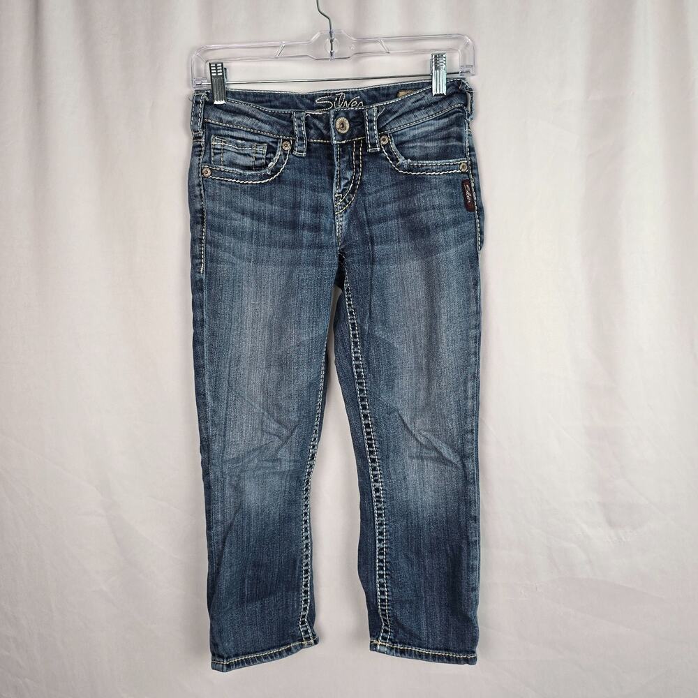 Silver Jeans Aiko Capris Women's 24 Blue Medium Wash
